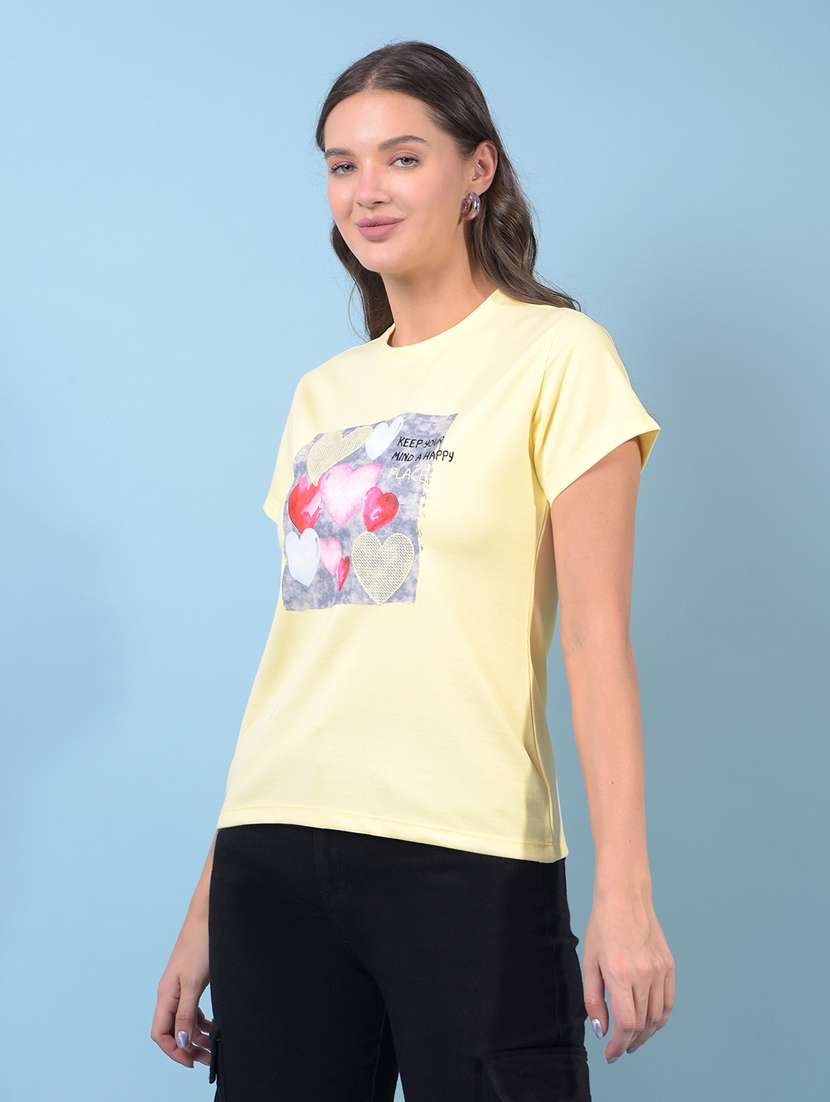 women printed short sleeve regular fit t-shirt - 21934882 -  Standard Image - 1