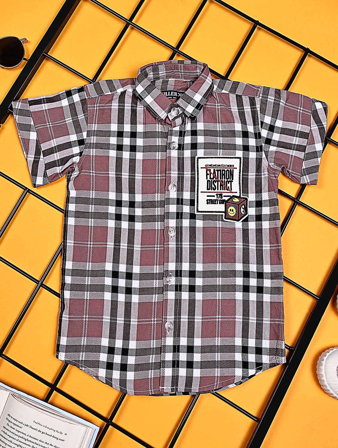 boys pack of 2 checkered short sleeve casual shirt - 21934944 -  Standard Image - 1