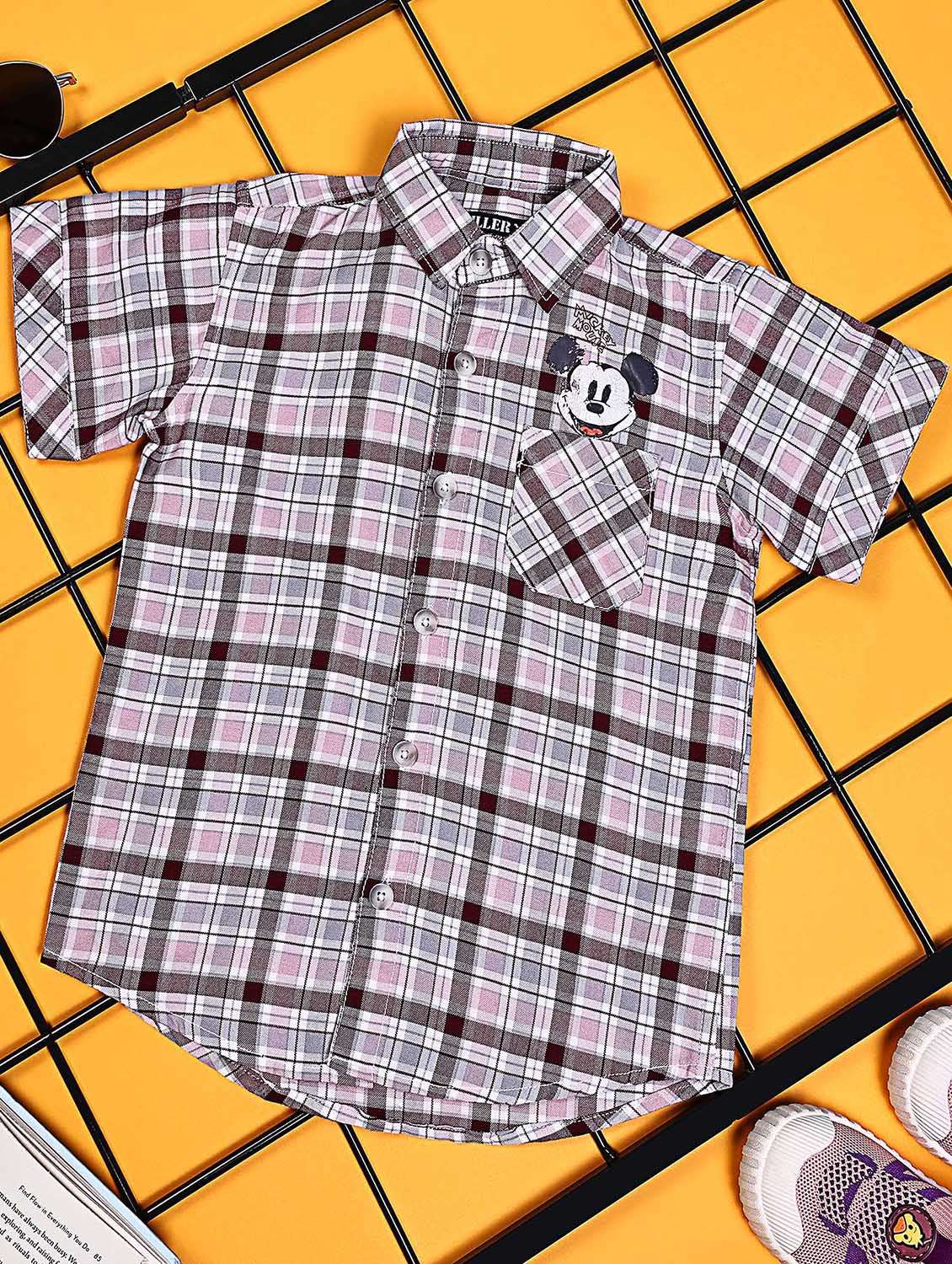 boys pack of 2 checkered short sleeve casual shirt - 21934946 -  Standard Image - 1