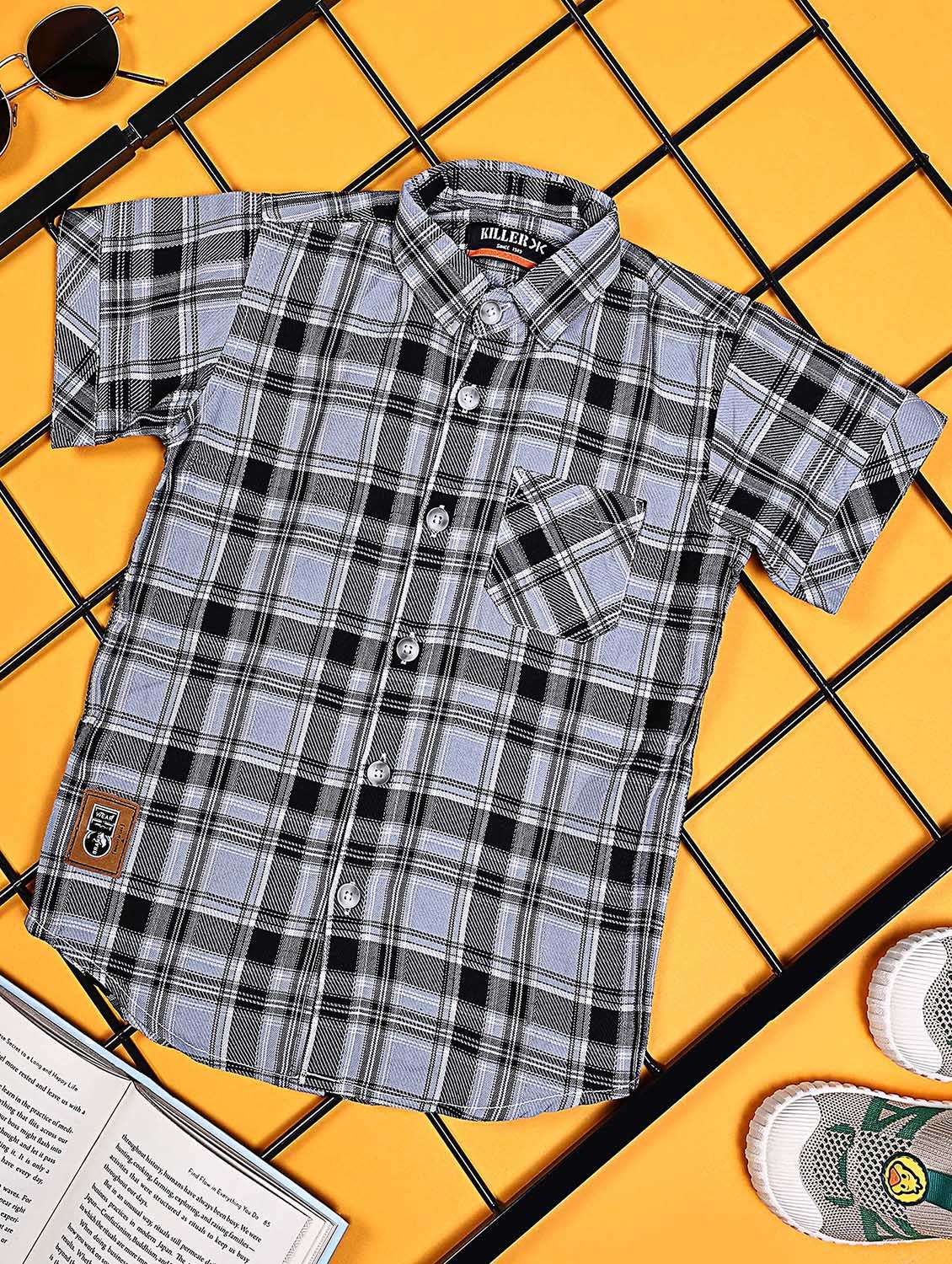 boys pack of 2 checkered short sleeve casual shirt - 21934949 -  Standard Image - 1