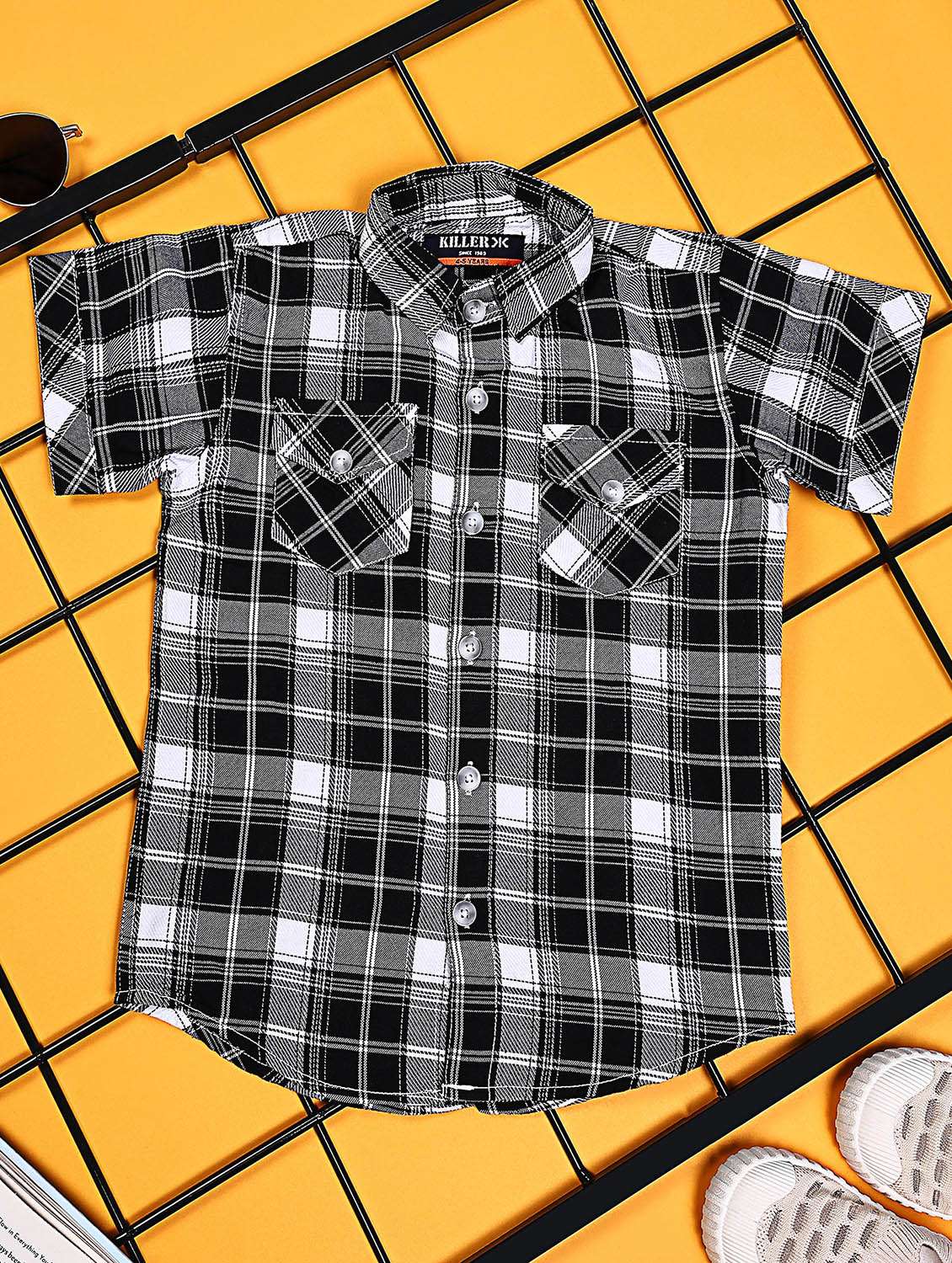 boys pack of 2 checkered short sleeve casual shirt - 21934951 -  Standard Image - 1