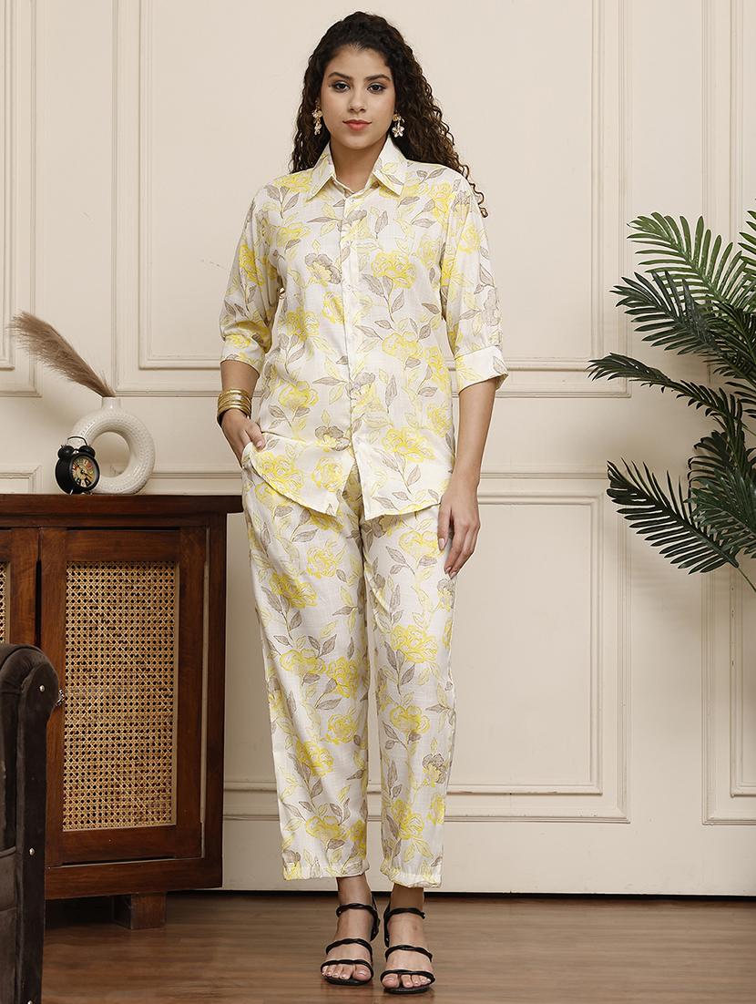 women floral printed shirt and trouser co-ord set - 21934962 -  Standard Image - 1
