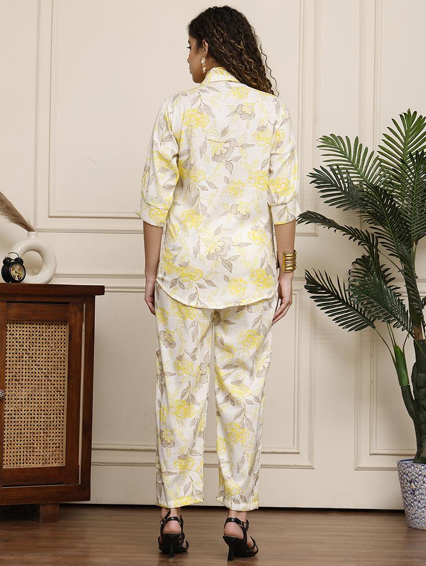 women floral printed shirt and trouser co-ord set - 21934962 - Standard Image - 4