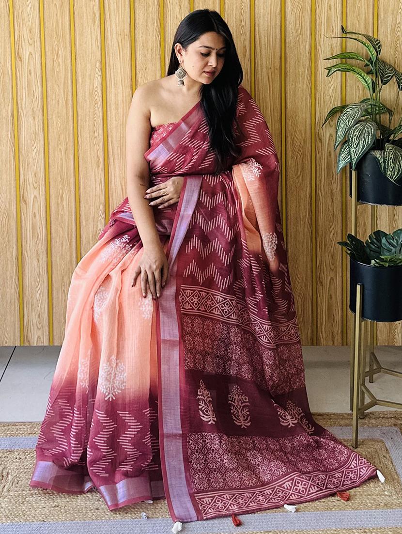 women printed casual wear saree with blouse - 21934995 - Standard Image - 1