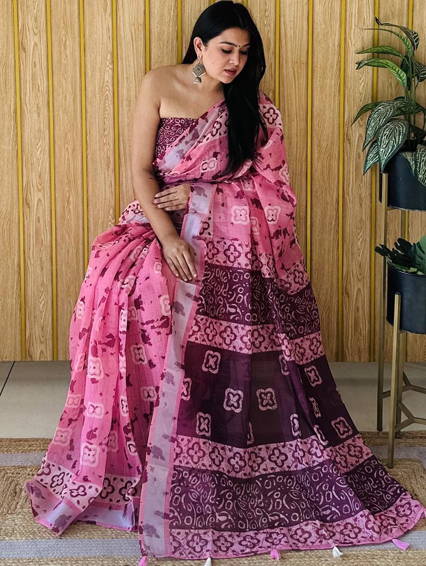 women printed casual wear saree with blouse - 21934996 - Standard Image - 1