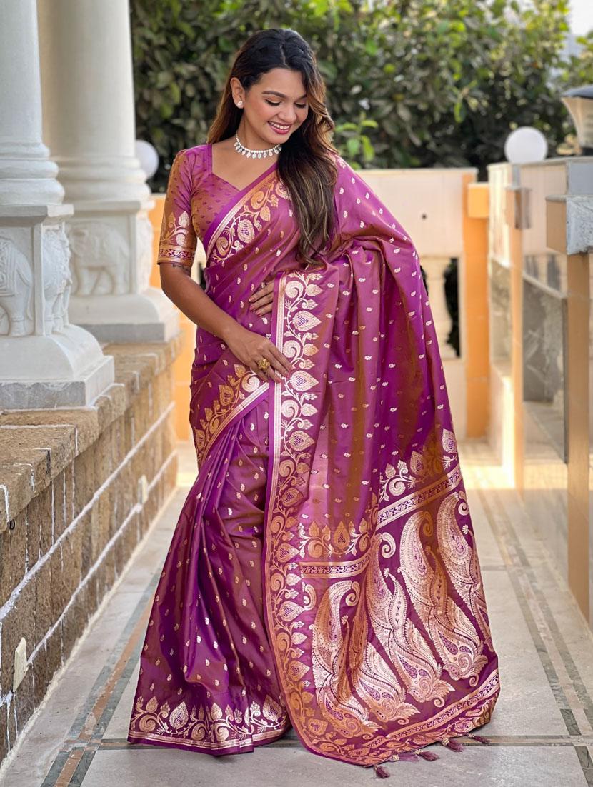 women self design banarasi saree with blouse - 21935127 -  Standard Image - 1