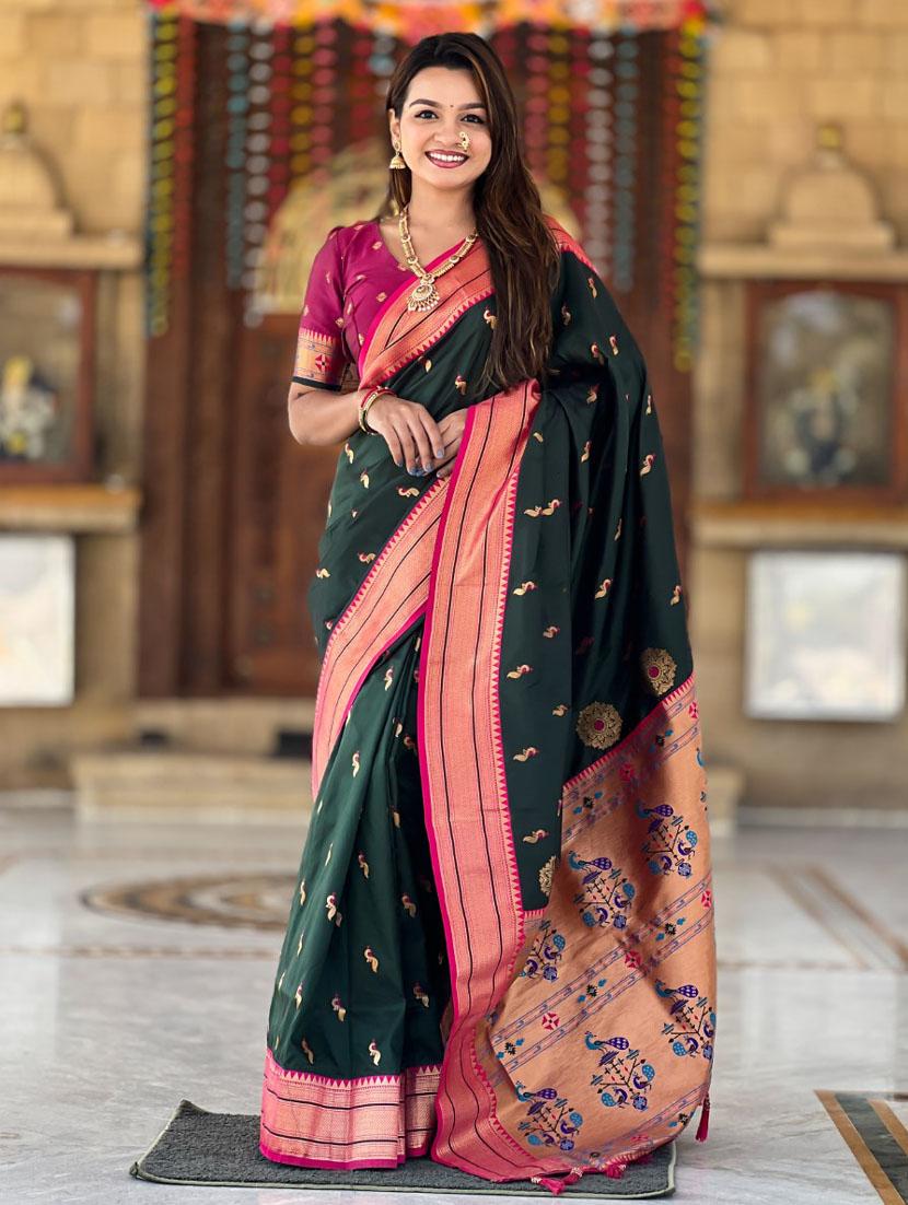 women self design paithani saree with blouse - 21935154 - Standard Image - 1