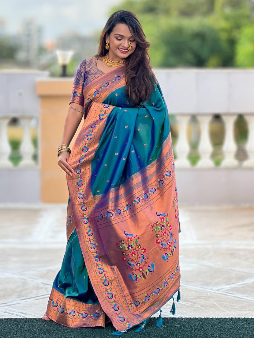 women self design paithani saree with blouse - 21935185 -  Standard Image - 1