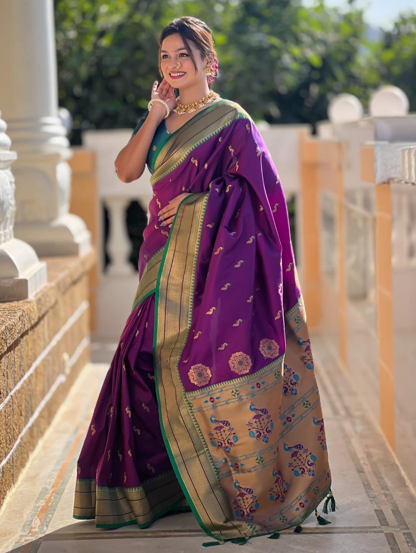 women self design paithani saree with blouse - 21935189 - Standard Image - 1
