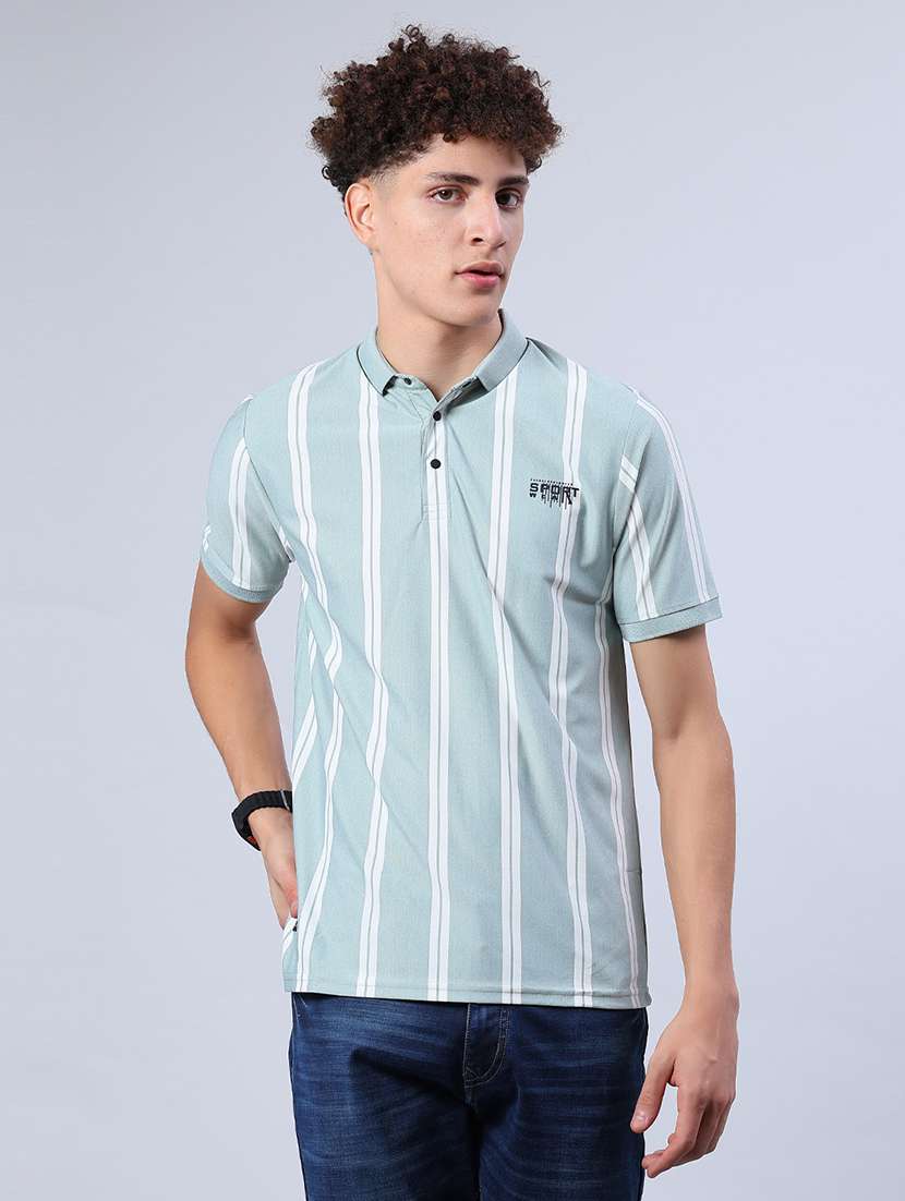 men striped short sleeve regular fit polo t-shirt - 21935207 -  Standard Image - 1