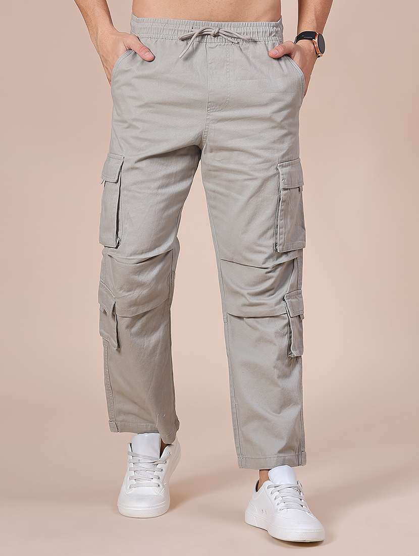 men solid mid rise cargo - 21935213 -  Standard Image - 1