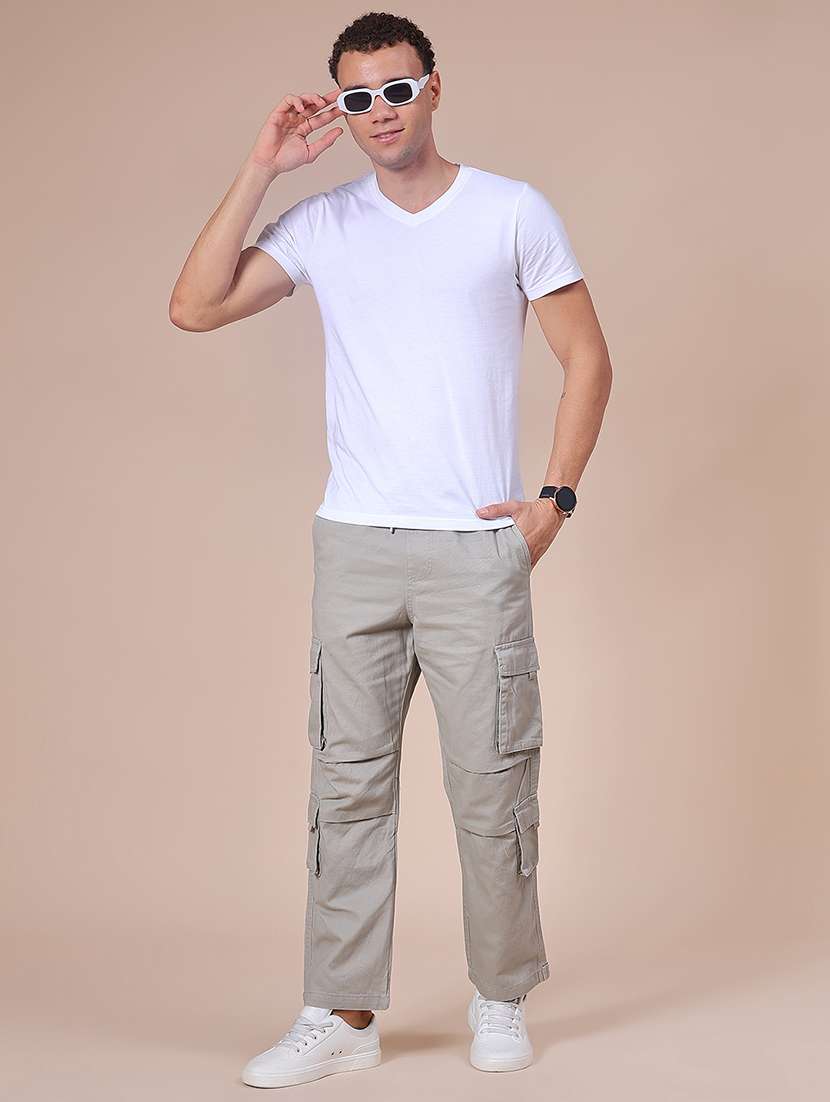 men solid mid rise cargo - 21935213 -  Standard Image - 4