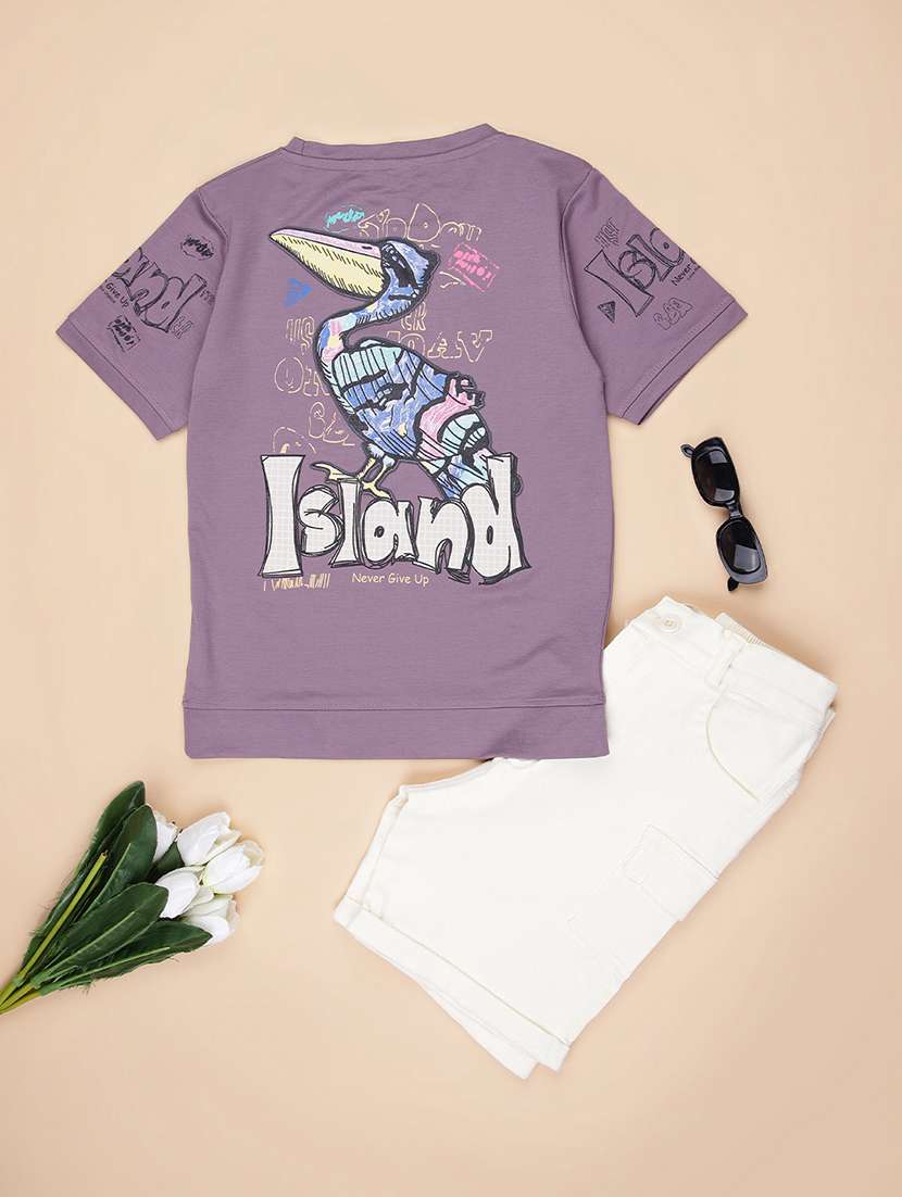 boys printed shorts co-ord set - 21935218 -  Standard Image - 1