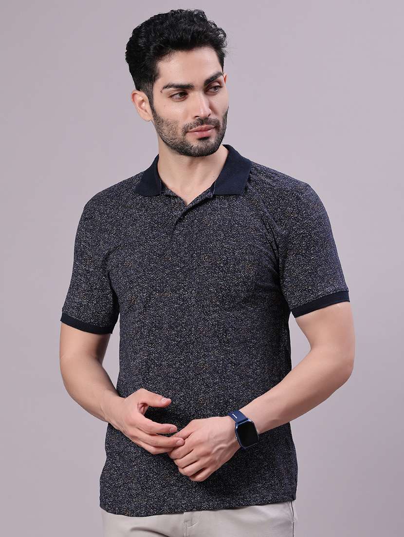 men printed short sleeve regular fit polo t-shirt - 21935377 -  Standard Image - 1