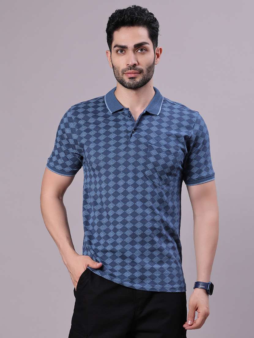 men printed short sleeve regular fit polo t-shirt - 21935378 -  Standard Image - 1