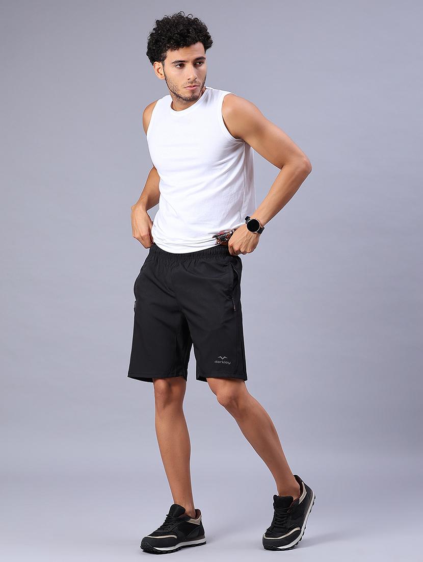men solid mid rise regular fit shorts - 21935437 - Standard Image - 4