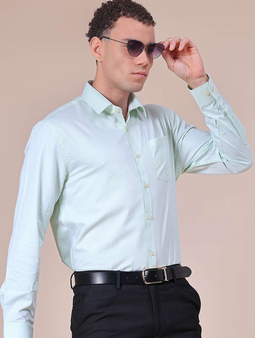 men solid collared long sleeve shirt - 21935452 -  Standard Image - 1