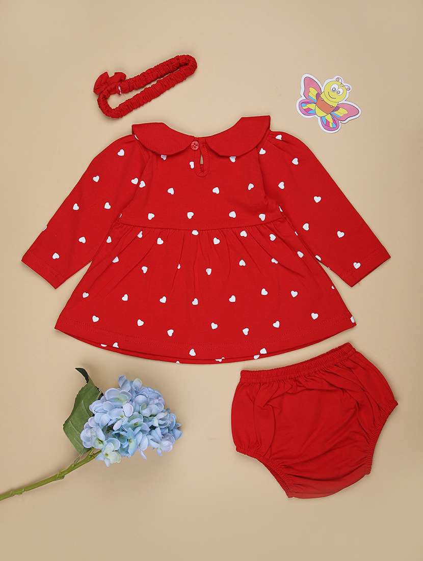 kids printed long sleeve frock with bloomer - 21935465 -  Standard Image - 1