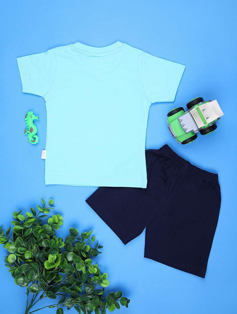 boys printed t-shirt & shorts twin set - 21935471 -  Standard Image - 1