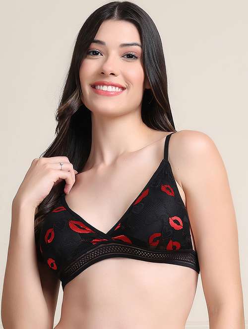 women printed lightly padded t-shirt bra - 21935491 - Standard Image - 0