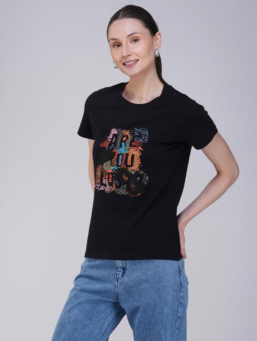 women printed short sleeve regular fit t-shirt - 21935494 - Standard Image - 1