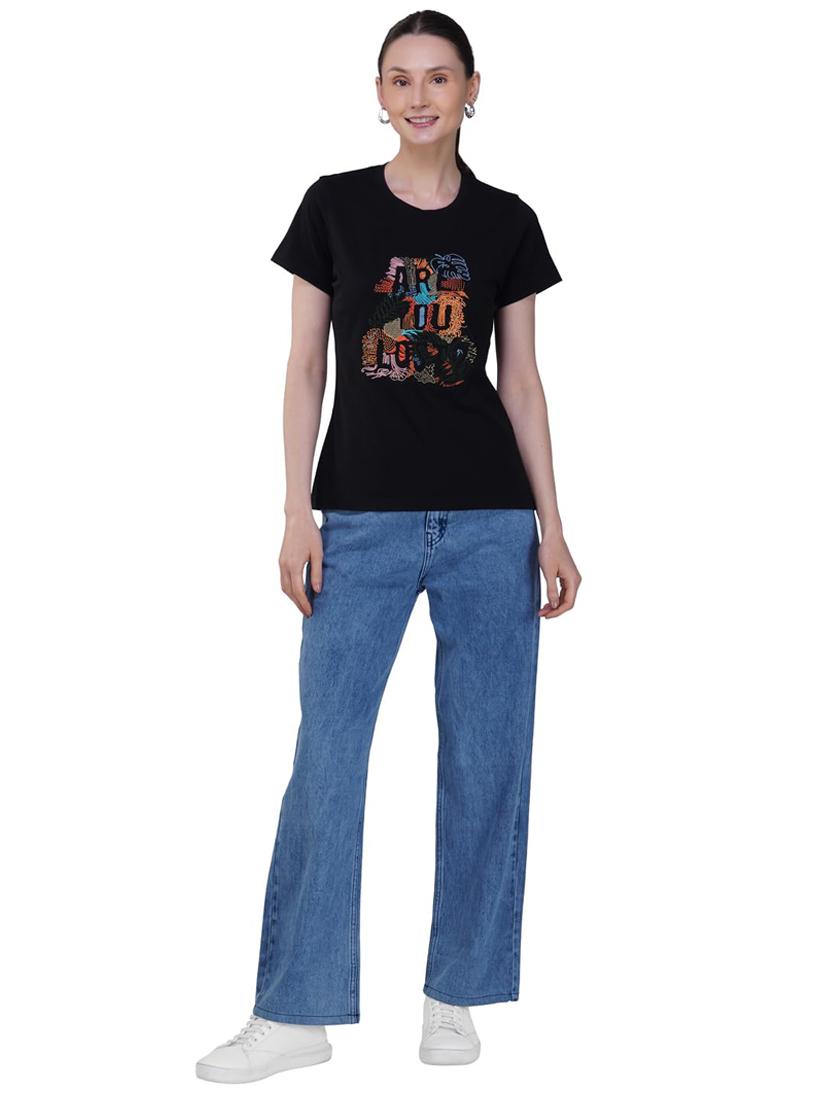 women printed short sleeve regular fit t-shirt - 21935494 - Standard Image - 4