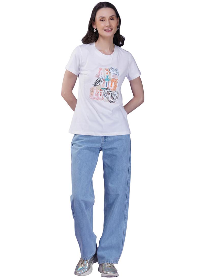 women printed short sleeve regular fit t-shirt - 21935495 - Standard Image - 4