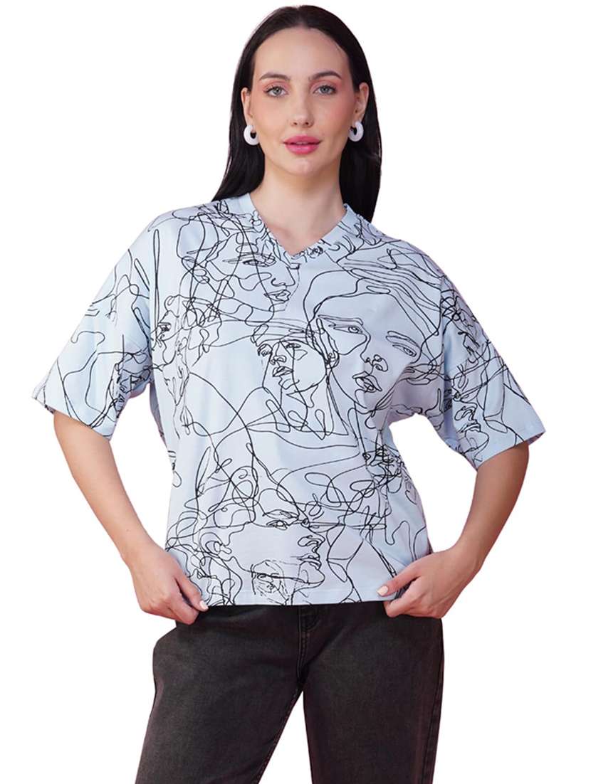 women printed short sleeve loose fit t-shirt - 21935496 -  Standard Image - 1