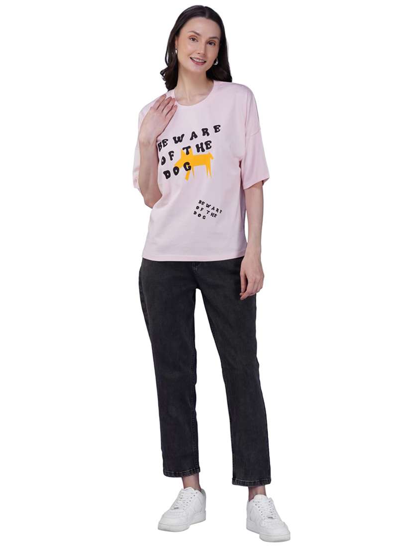 women printed short sleeve loose fit t-shirt - 21935499 -  Standard Image - 4