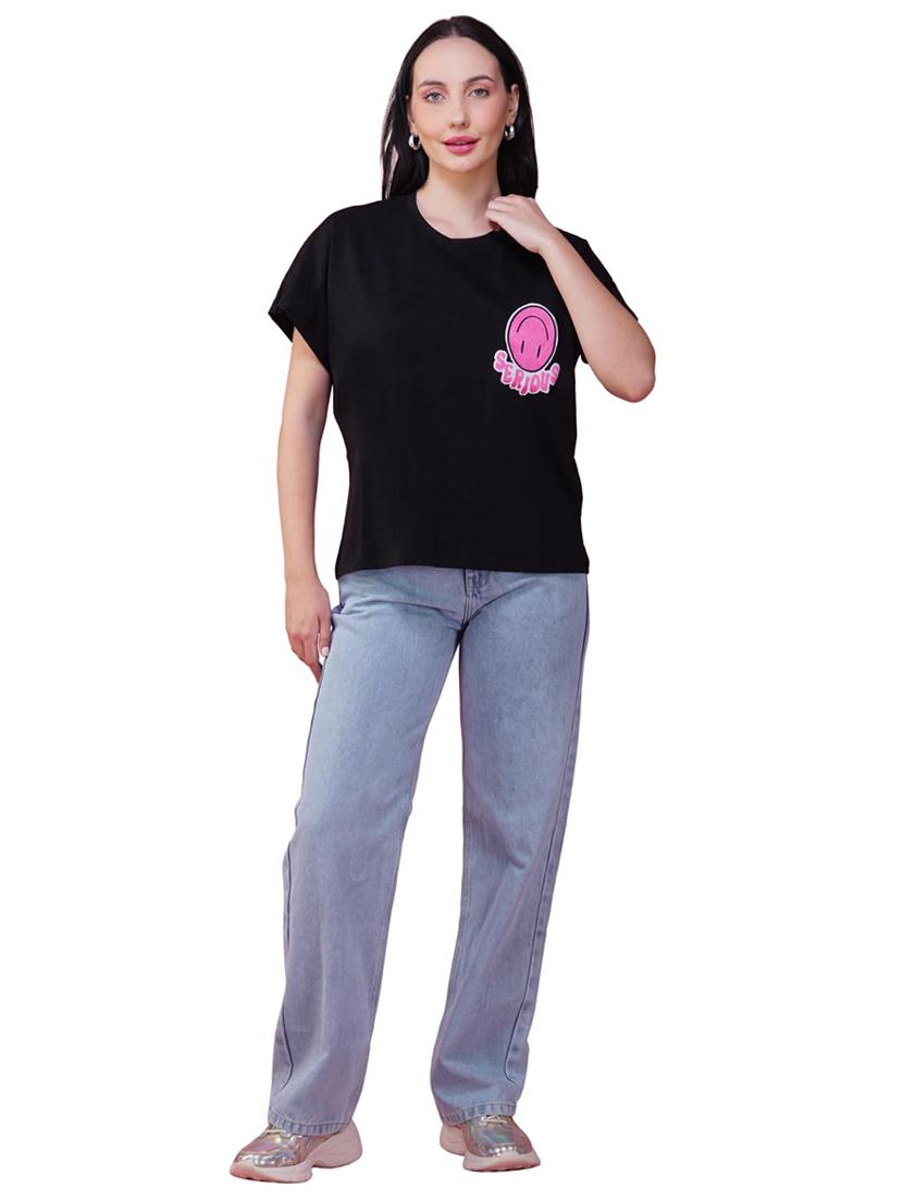 women printed short sleeve loose fit t-shirt - 21935502 - Standard Image - 4