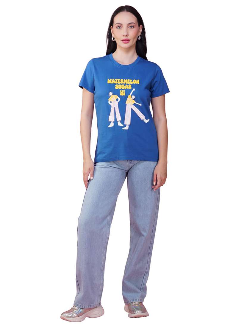 women printed short sleeve regular fit t-shirt - 21935504 -  Standard Image - 4