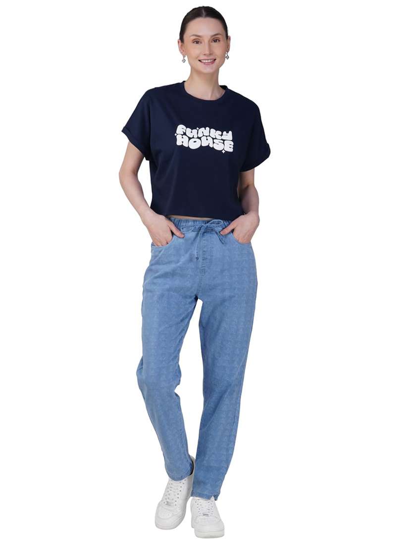 women printed short sleeve regular fit crop t-shirt - 21935517 -  Standard Image - 4