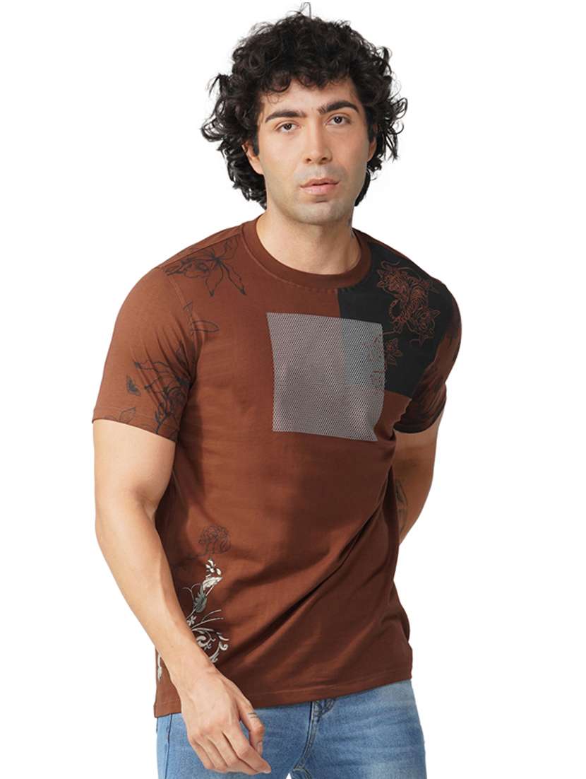 men printed short sleeve regular fit t-shirt - 21935536 -  Standard Image - 1