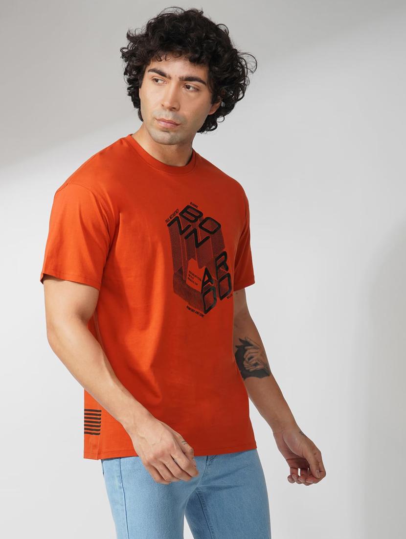men printed short sleeve loose fit t-shirt - 21935537 -  Zoom Image - 0