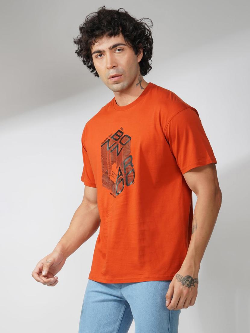 men printed short sleeve loose fit t-shirt - 21935537 -  Standard Image - 1
