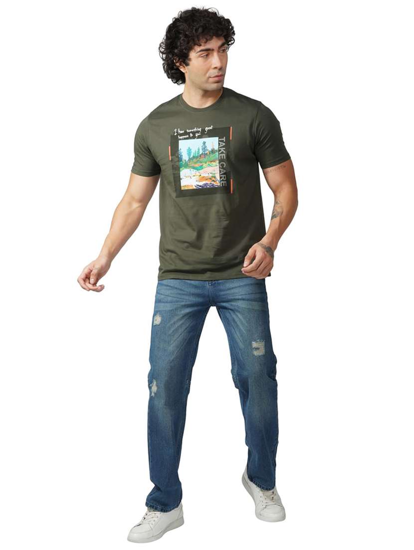men printed short sleeve regular fit t-shirt - 21935540 -  Standard Image - 4