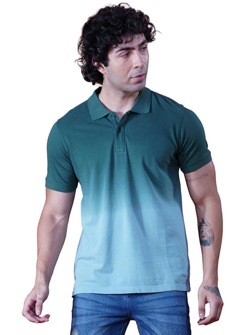 men ombre print short sleeve regular fit polo t-shirt - 21935558 -  Standard Image - 1