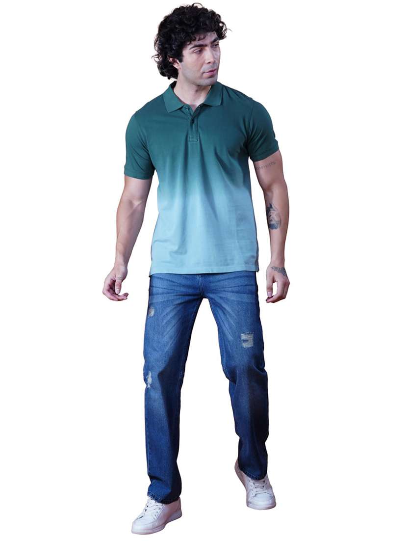 men ombre print short sleeve regular fit polo t-shirt - 21935558 - Standard Image - 4