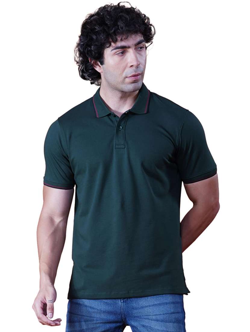 men solid short sleeve regular fit polo t-shirt - 21935559 -  Standard Image - 1