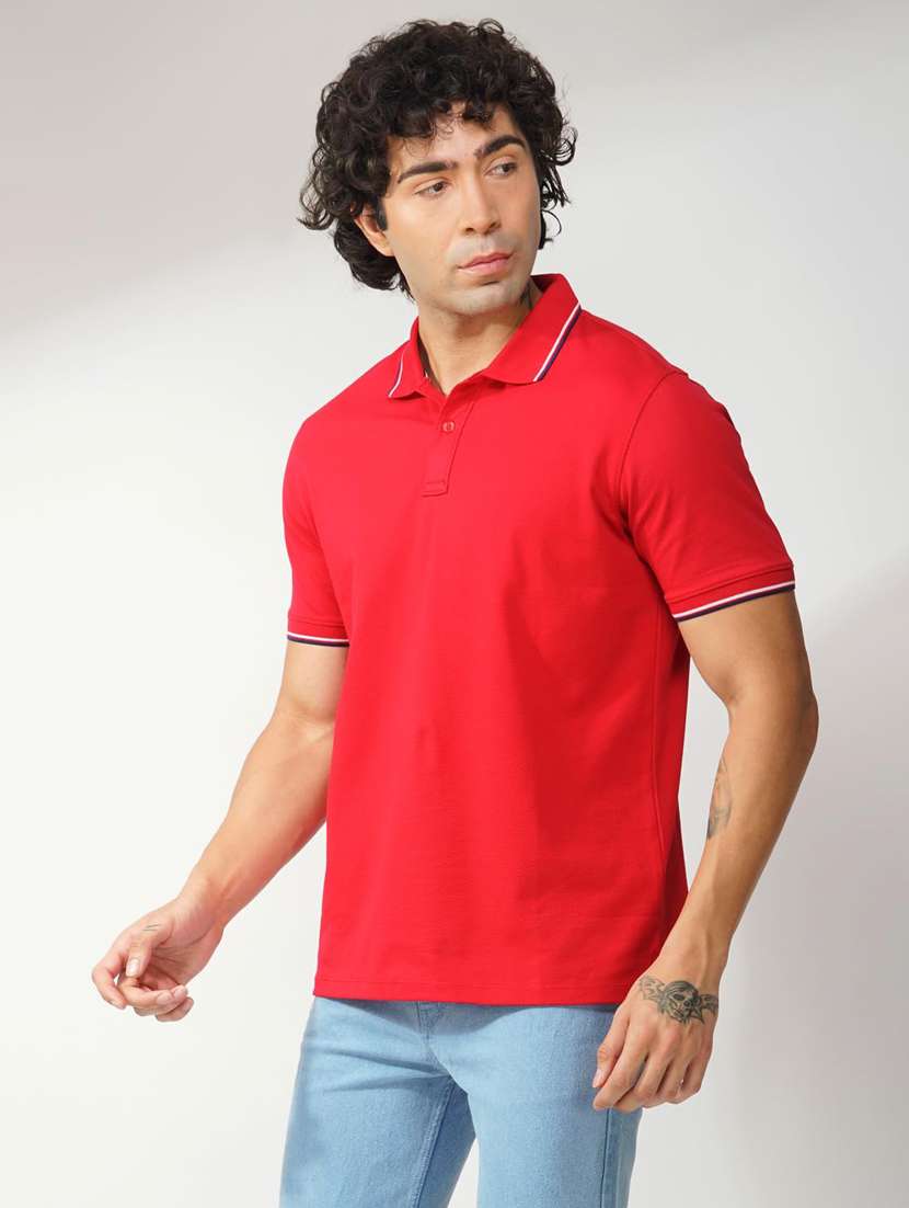 men solid short sleeve regular fit polo t-shirt - 21935561 -  Standard Image - 4
