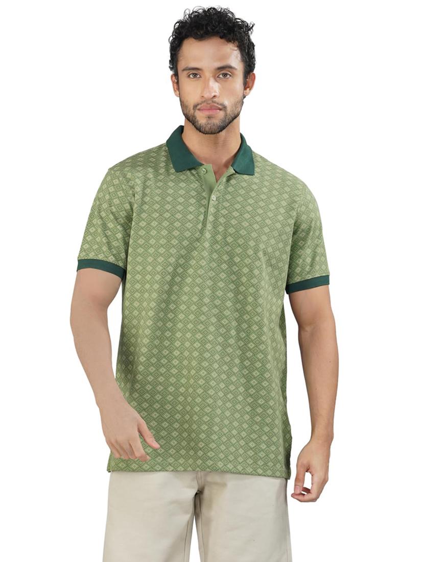 men printed short sleeve regular fit polo t-shirt - 21935563 - Standard Image - 1