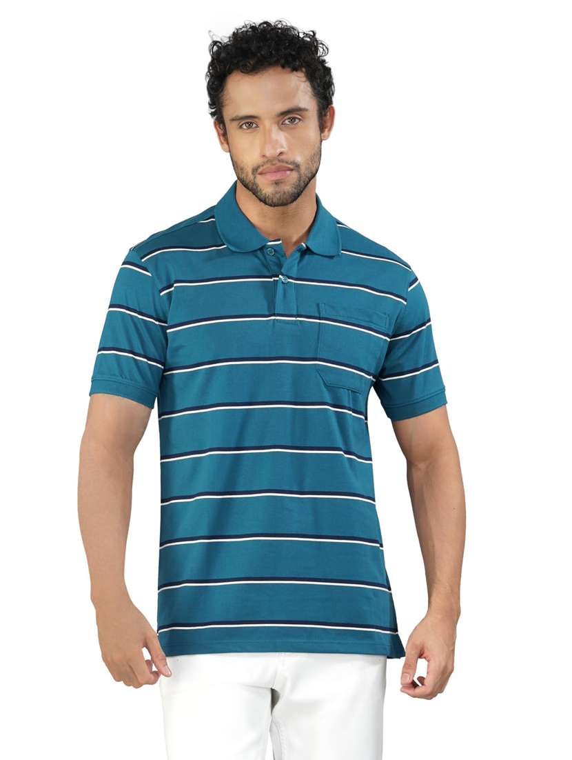 men striped short sleeve regular fit polo t-shirt - 21935567 -  Standard Image - 1
