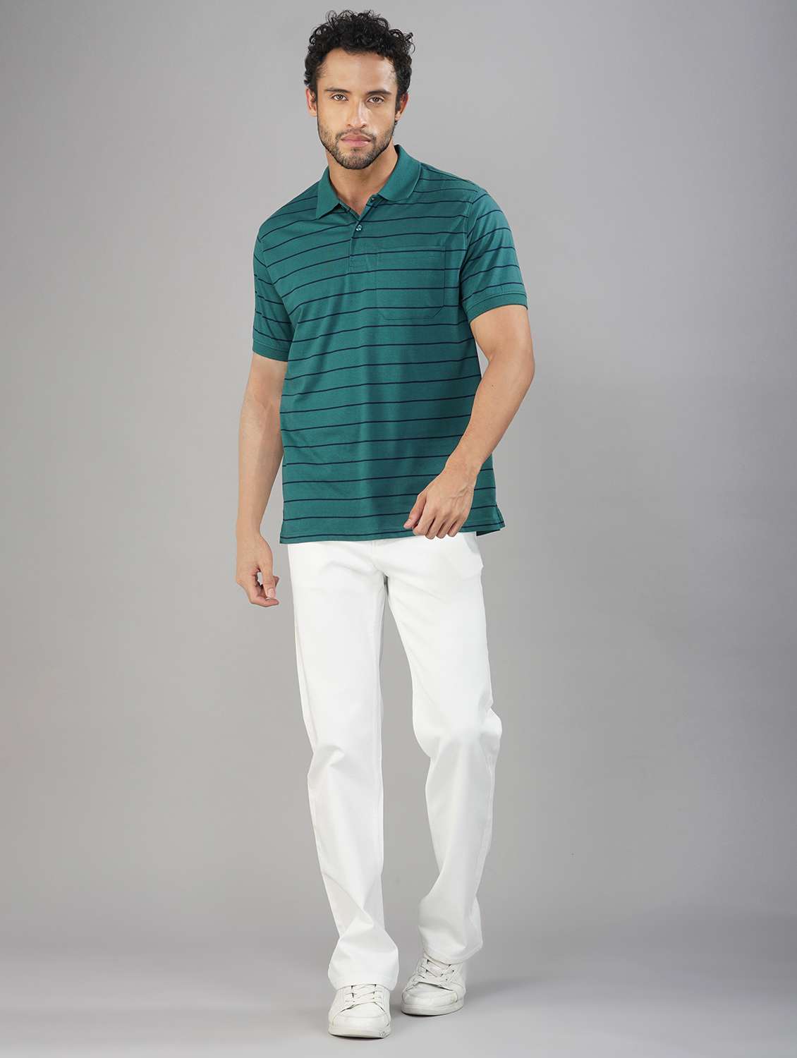 men striped short sleeve regular fit polo t-shirt - 21935567 -  Standard Image - 4