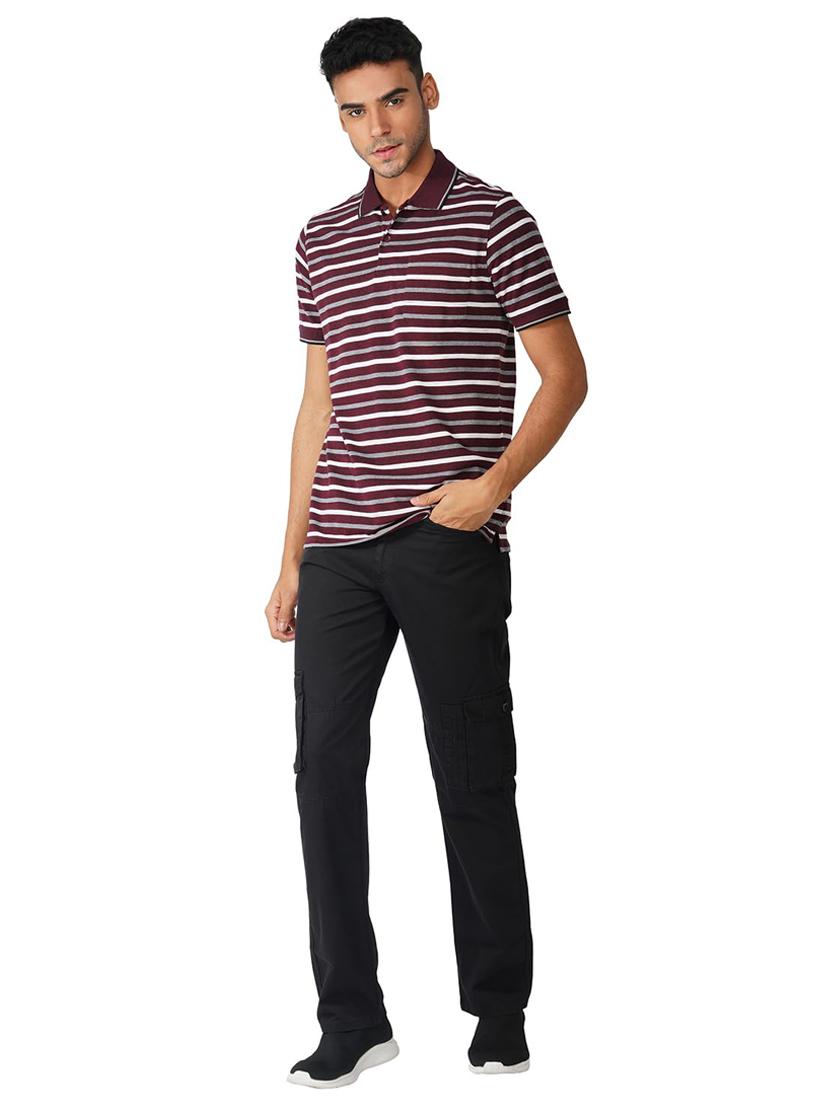 men striped short sleeve regular fit polo t-shirt - 21935575 - Standard Image - 4