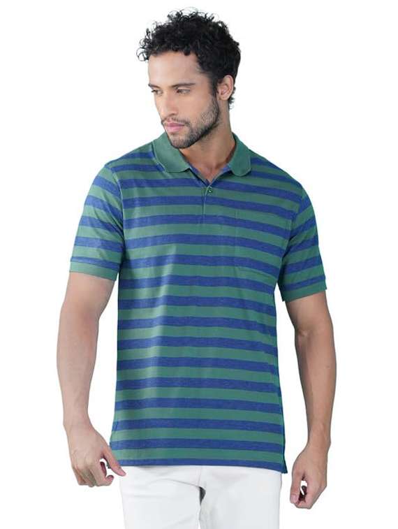 men striped short sleeve regular fit polo t-shirt - 21935576 -  Standard Image - 1