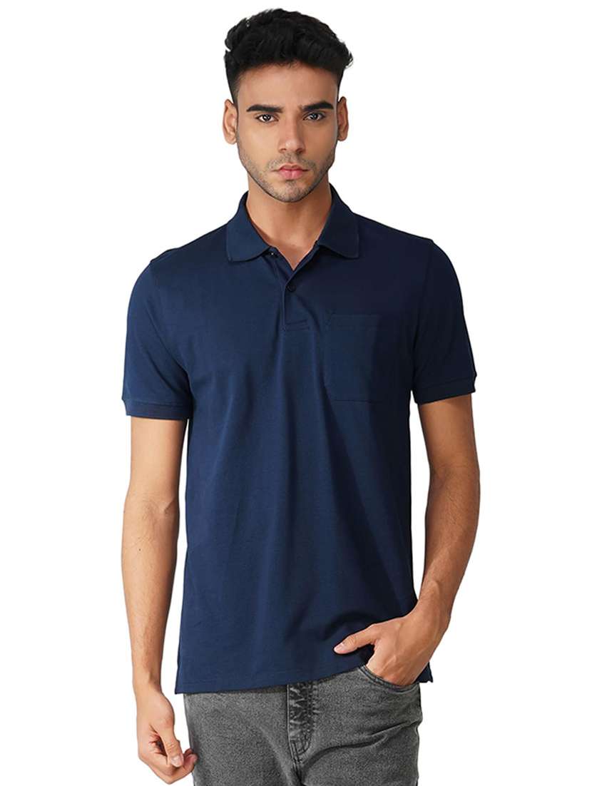 men solid short sleeve regular fit polo t-shirt - 21935583 -  Standard Image - 1