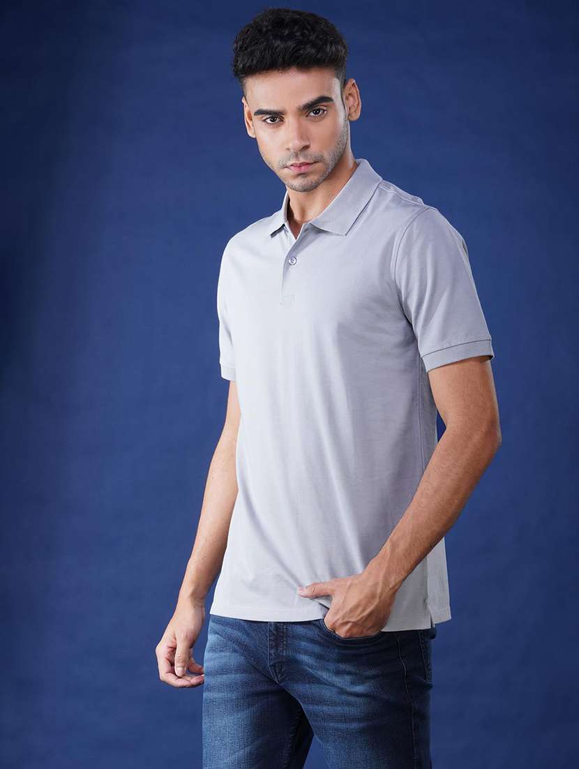 men solid short sleeve regular fit polo t-shirt