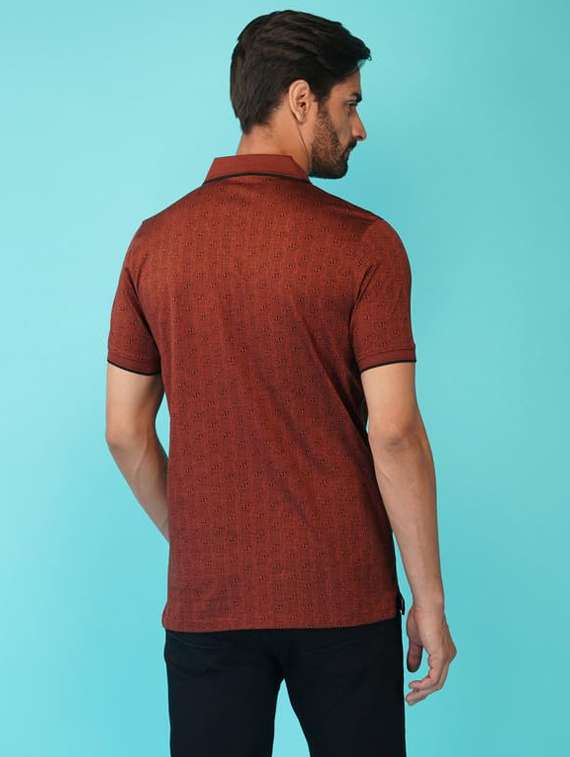women printed short sleeve regular fit polo t-shirt - 21935597 - Standard Image - 4