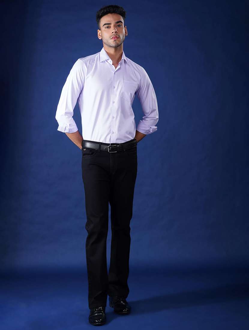 men solid collared long sleeve regular fit shirt - 21935614 -  Standard Image - 4