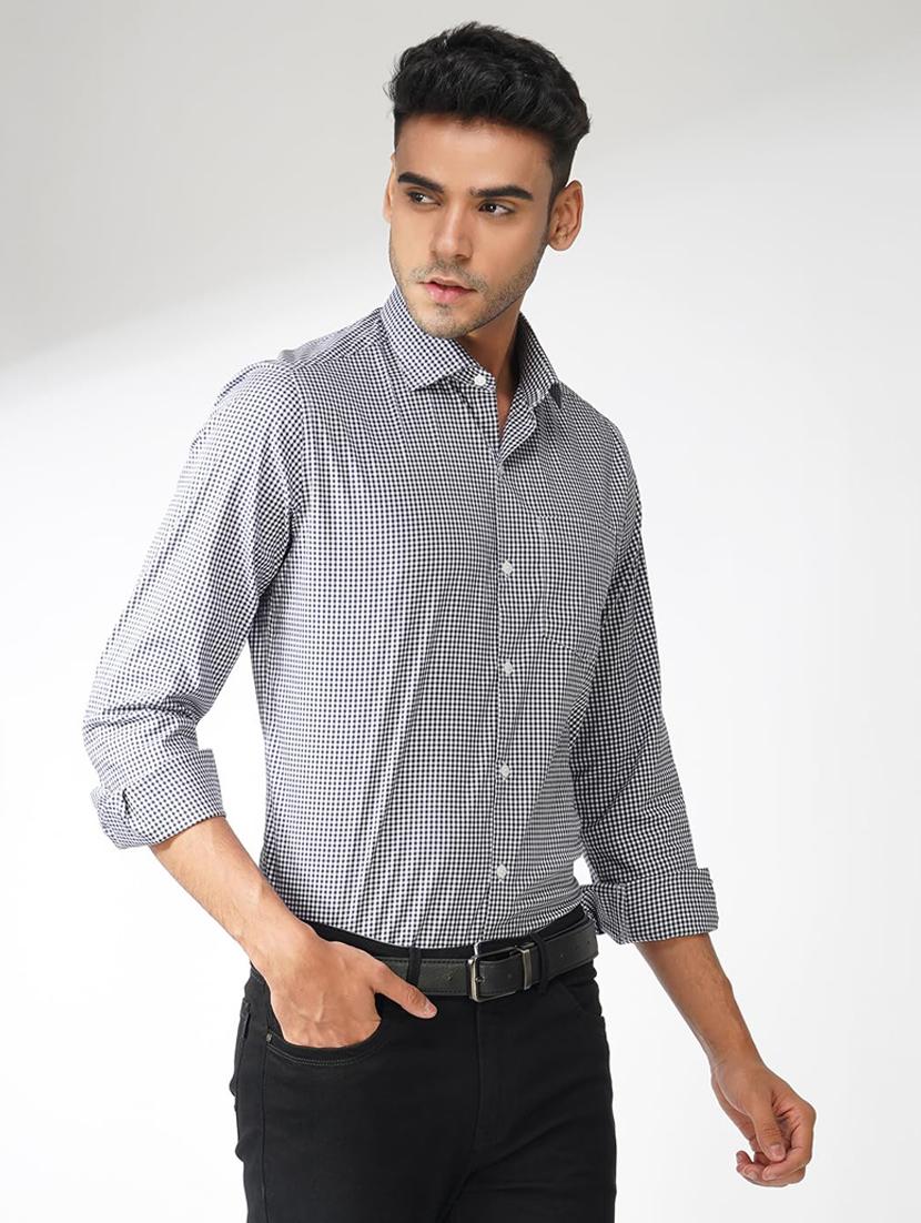 men checkered collared long sleeve regular fit shirt - 21935615 -  Standard Image - 1
